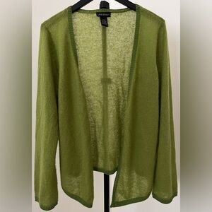 💚 Lane Bryant Mohair Blend Cardigan 🌿 Sheer Lightweight Spring Layer Green 💚